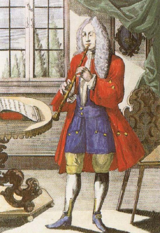 john banister an early 18th century oboe as depicted by johann weigel. France oil painting art